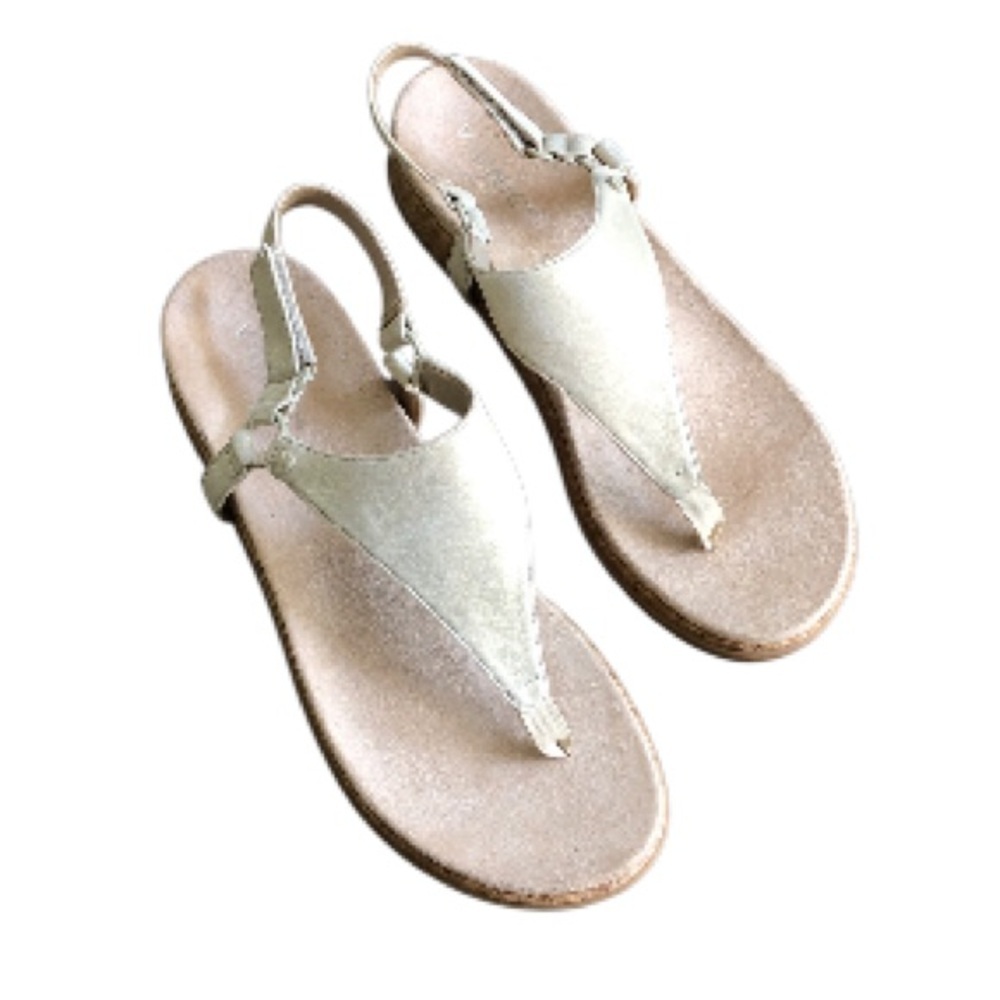 Vionic Kirra II thong gold metallic sandals Sz 10 Like New